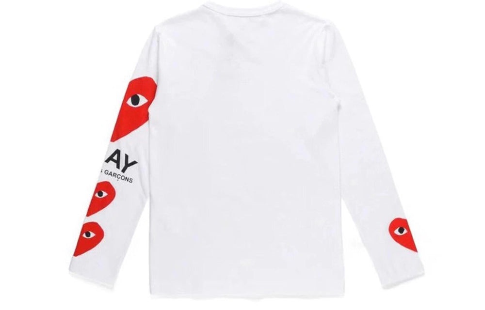 COMME des GARCONS PLAY  Printed Sleeve Long-Sleeve 'White' AZ-T260-051-1 - 2