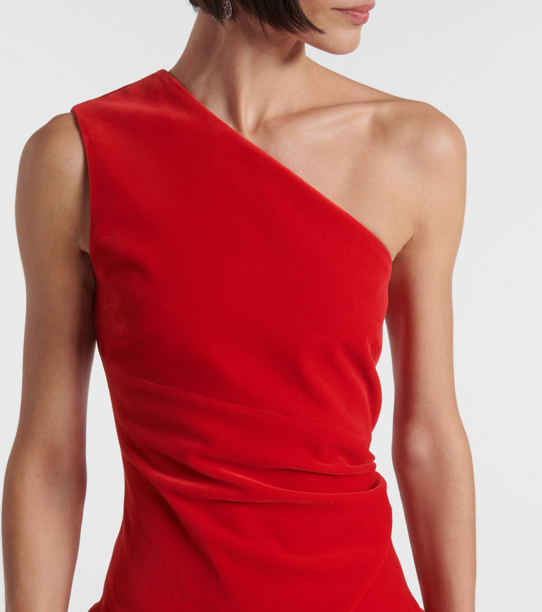 One-shoulder cotton minidress - 4
