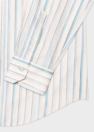 Paul Smith Ecru and Light Blue 'Painted Stripe' Shirt outlook