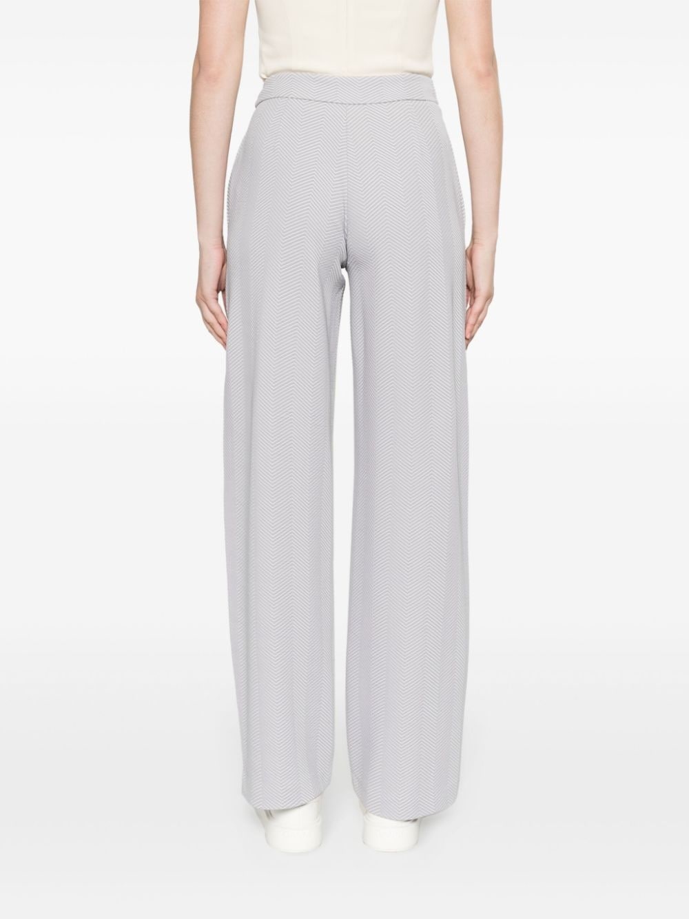 chevron-stitch straight-leg trousers - 4