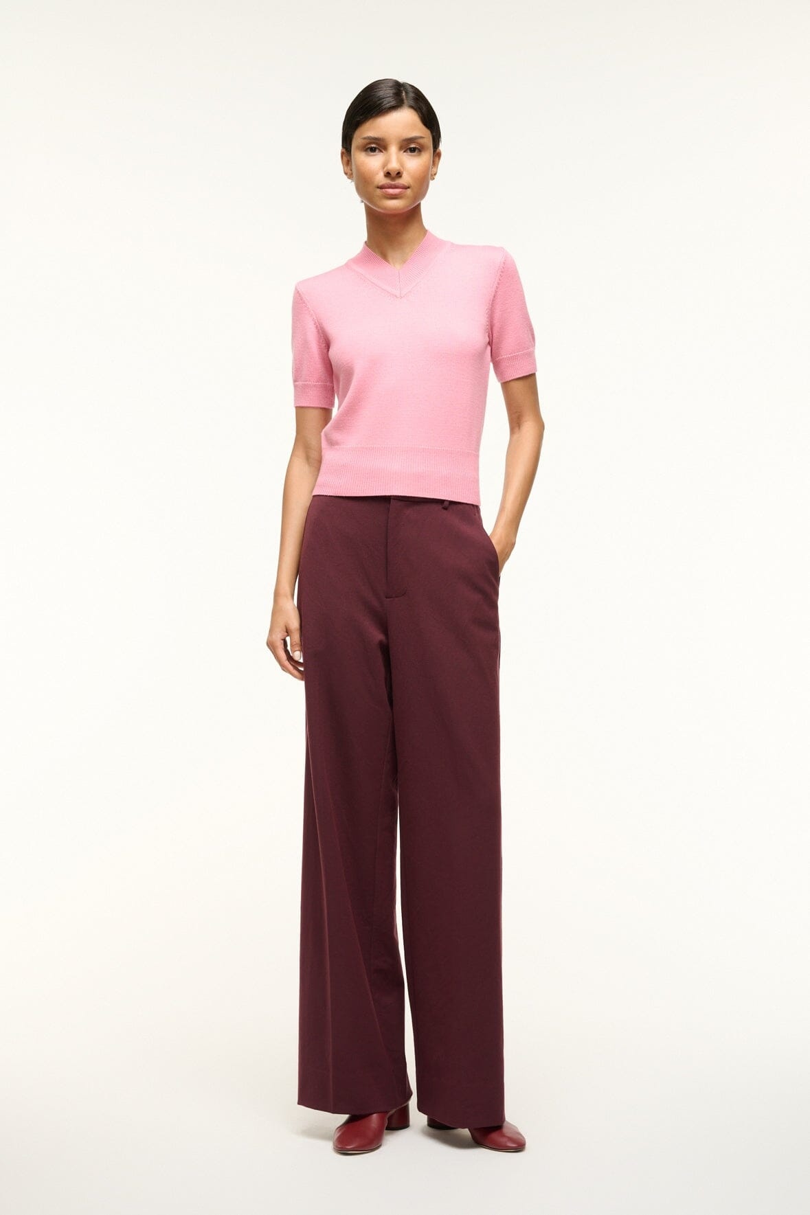 STAUD SULLIVAN TOP DAMASK PINK - 3