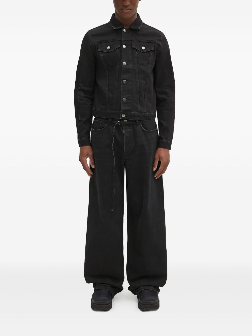 button-fastening denim jacket - 2