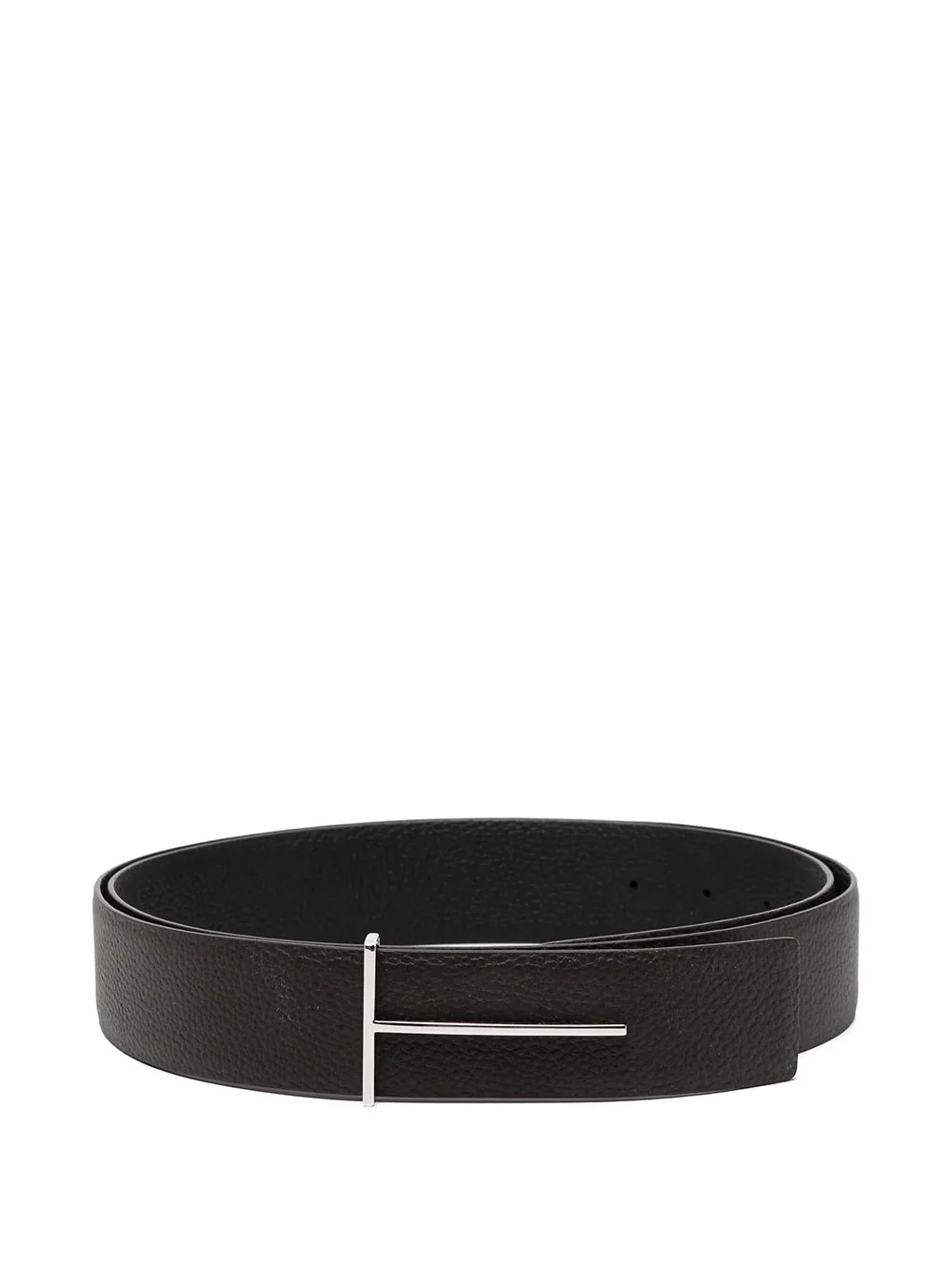 REVERSIBLE T SLIM BELT IN GRAINED LEATHER - 1