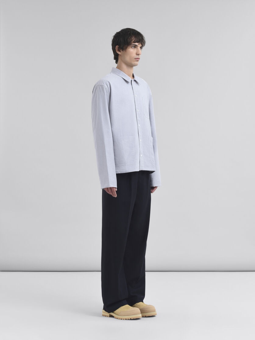 GREY OXFORD SHIRT WITH MARNI SYMBOL - 5