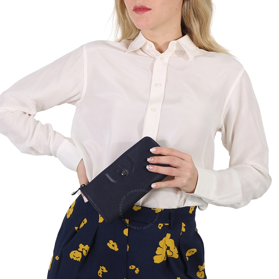Longchamp Le Pliage Cuir Zip Around Wallet - Navy - 2