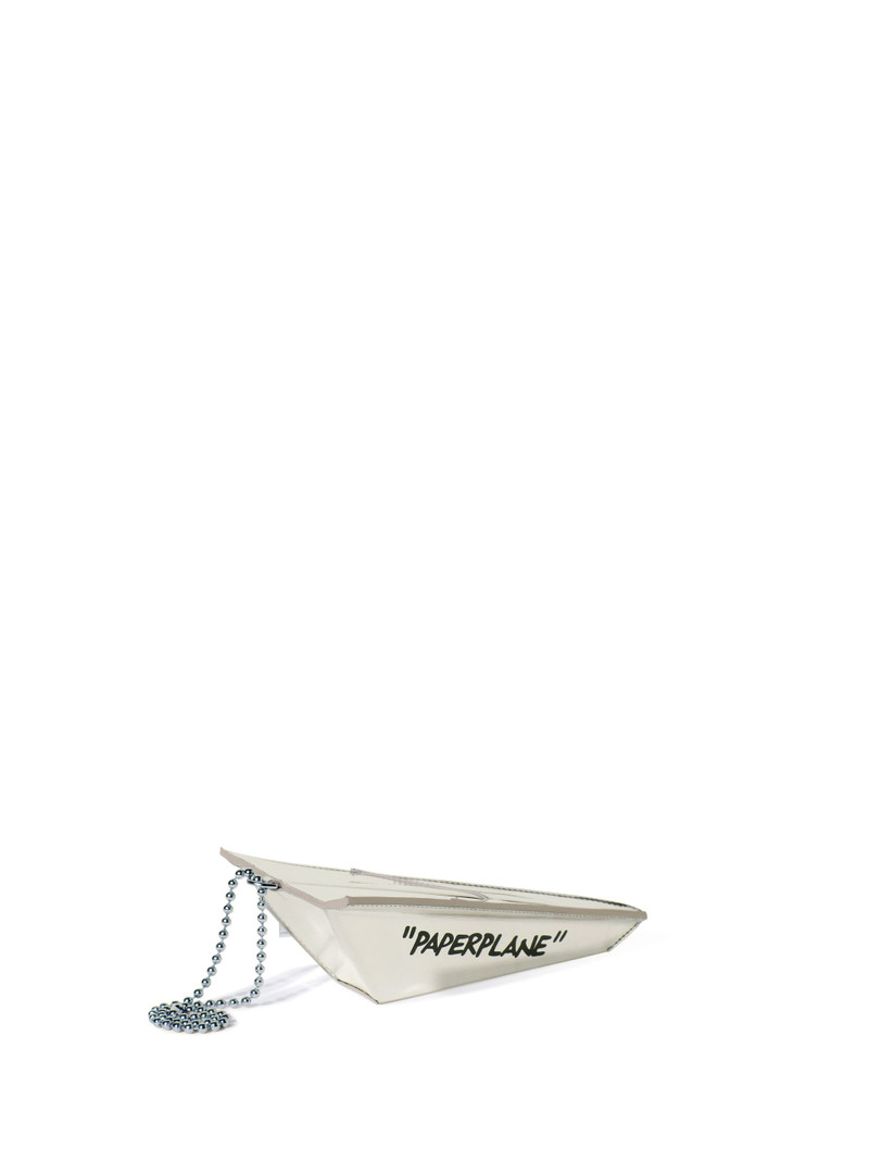 Off-White Silver Paper Plane Clutch outlook