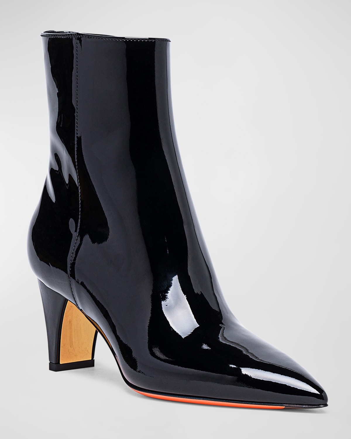 Delfica Patent Leather Booties - 2