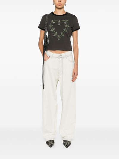 Acne Studios belted tapered-leg jeans outlook