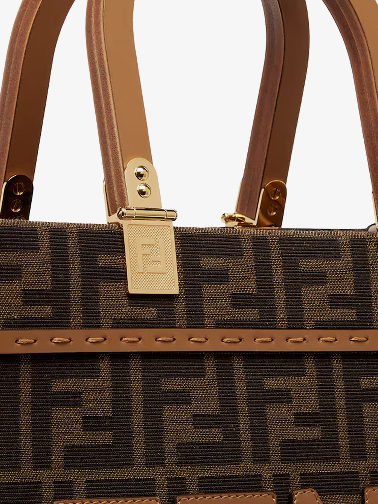 Fendi Sunshine Small Jacquard Ff Fabric Shoulder Bag - 5