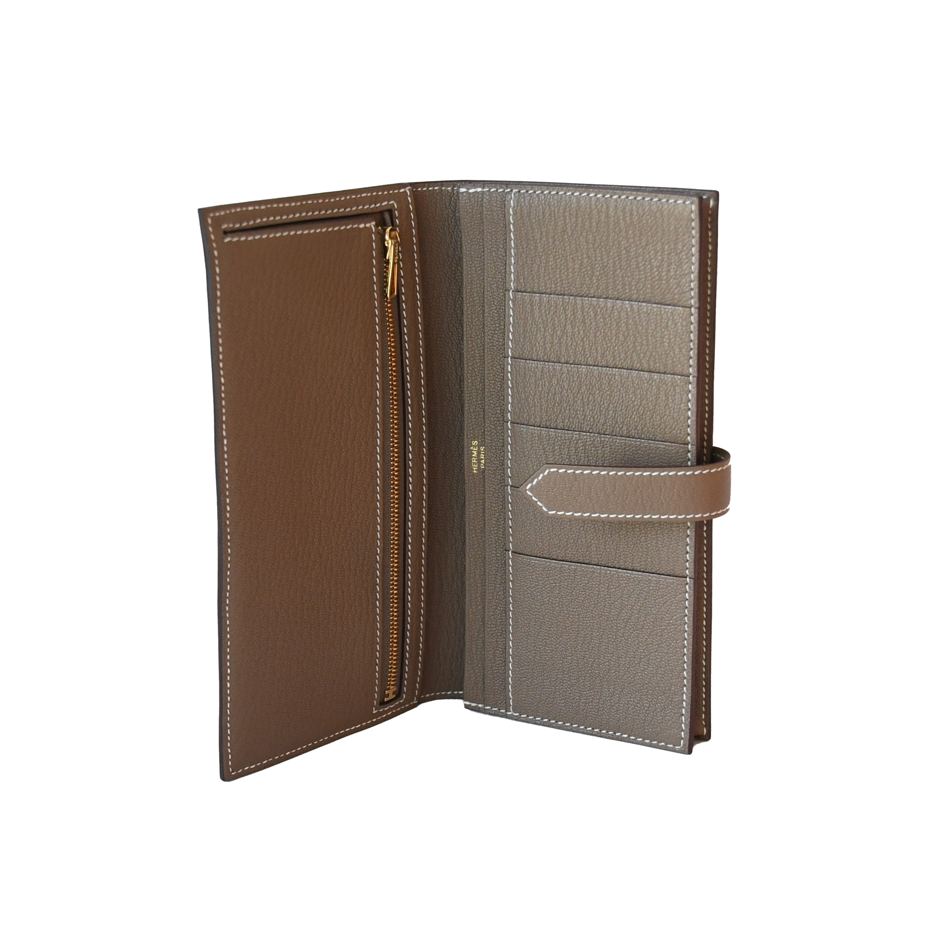 Hermes Bearn Epsom Wallet Gold Hardware Etoupe - 2