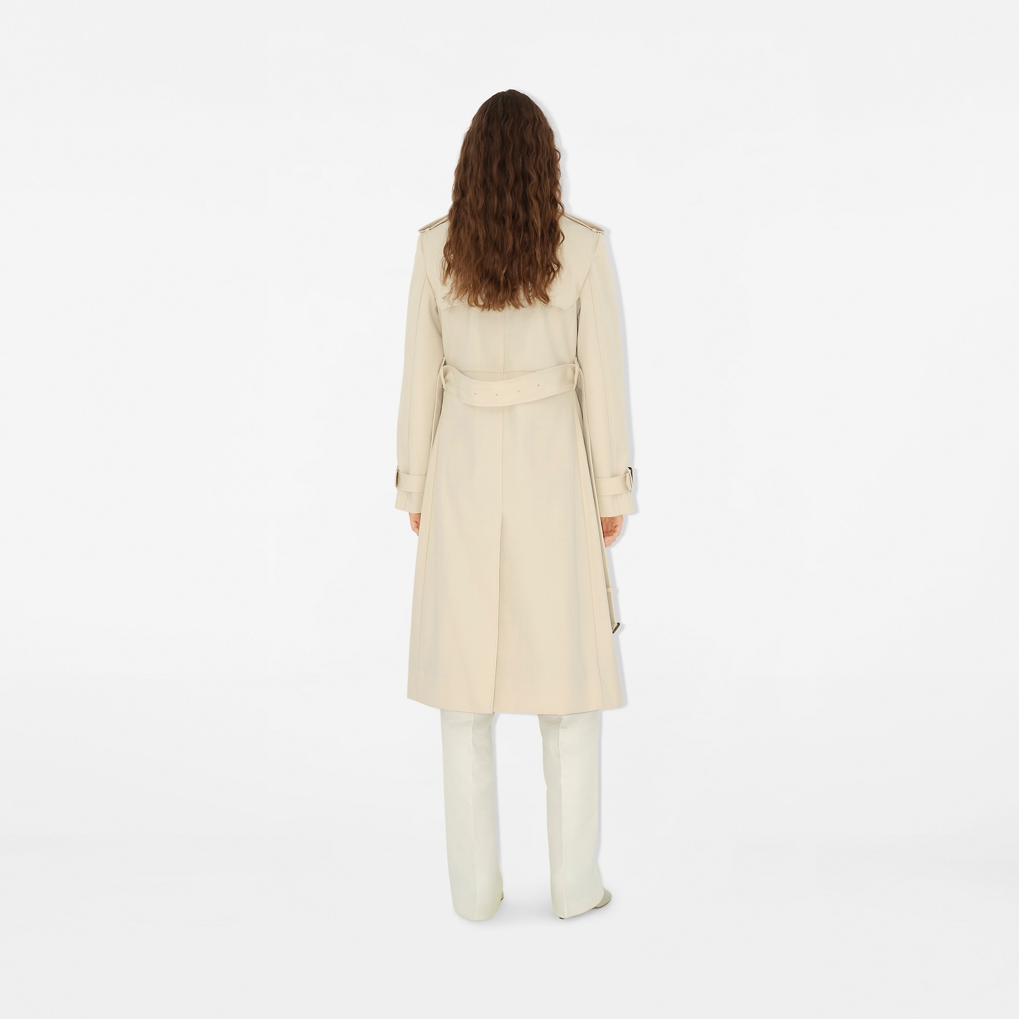 Long Cotton Blend Trench Coat - 4