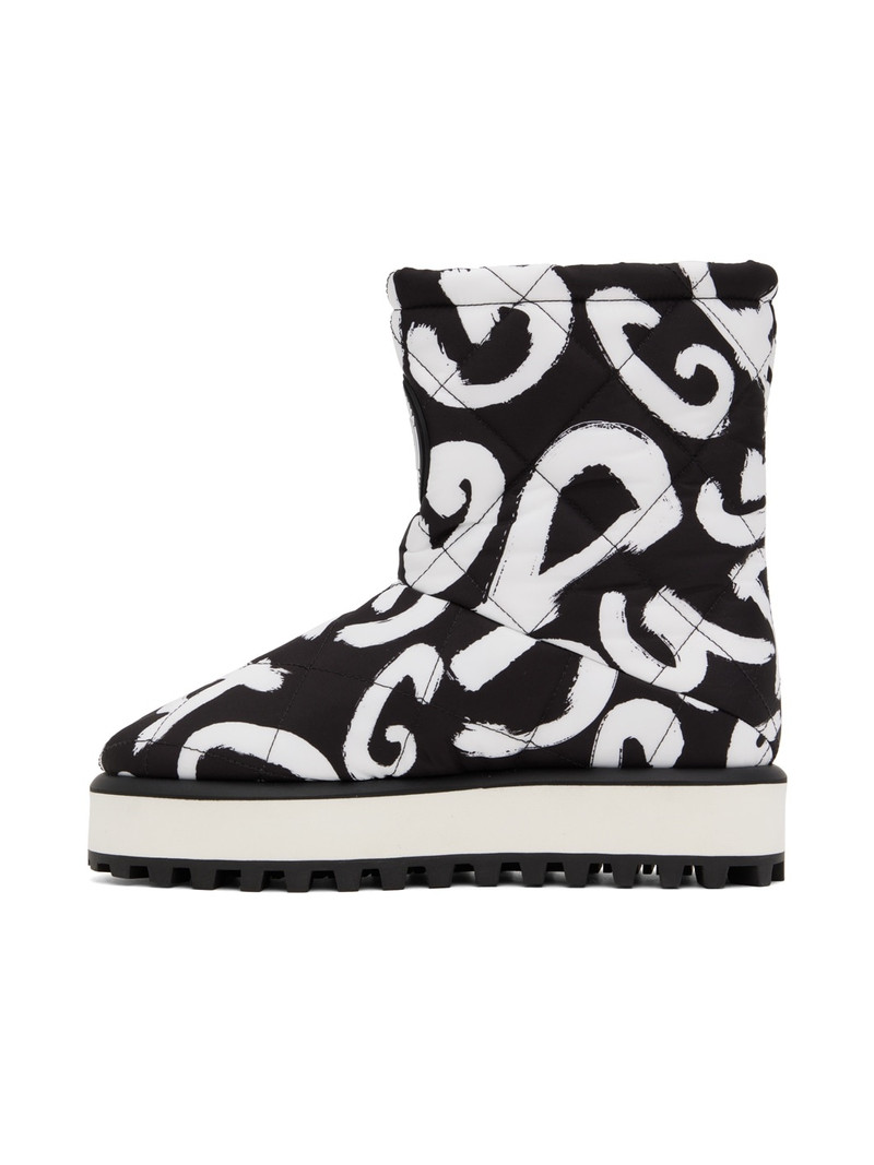 White & Black Graffiti Boots 3