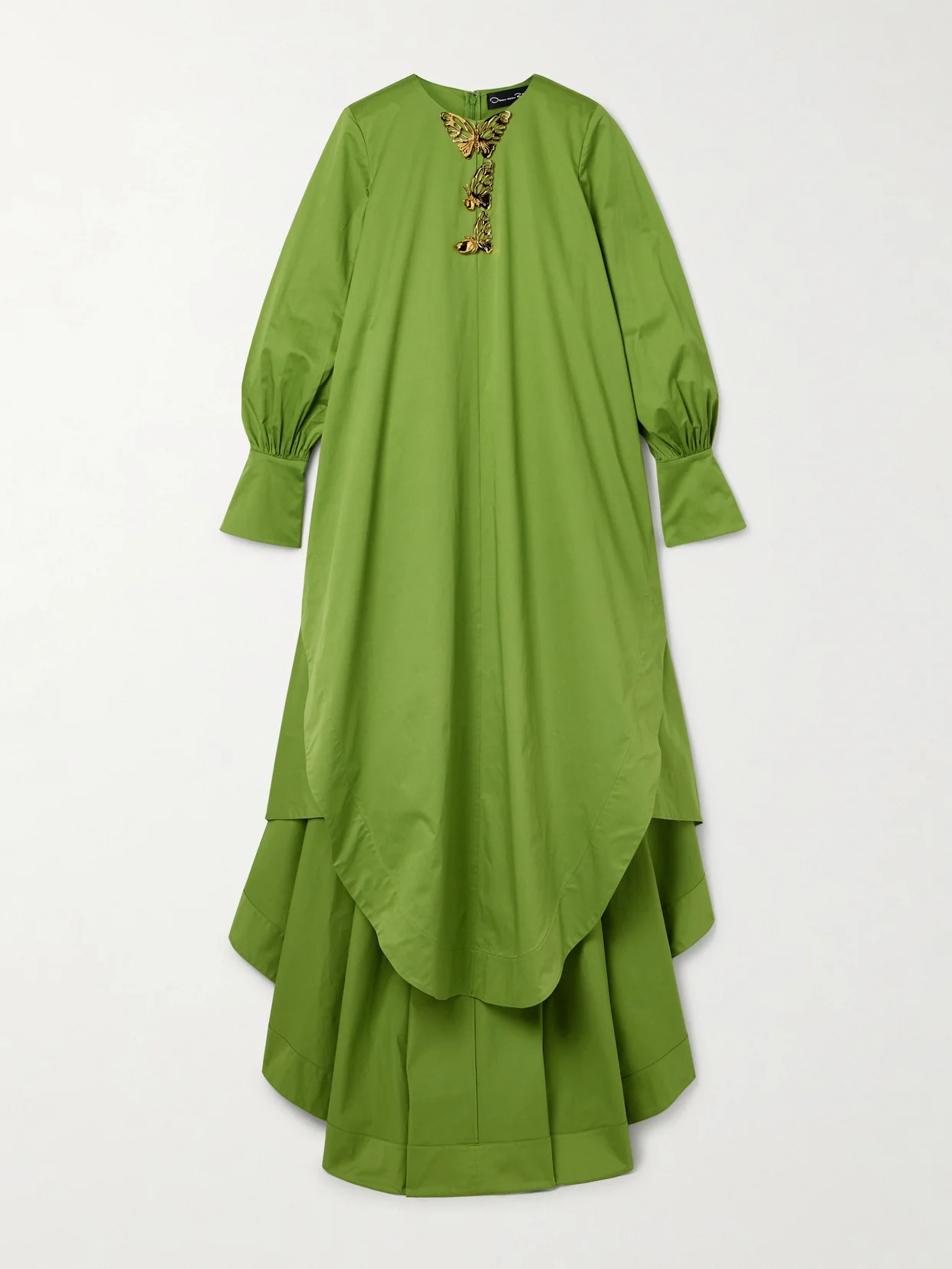 Draped Embellished Cotton-blend Taffeta Gown - 1