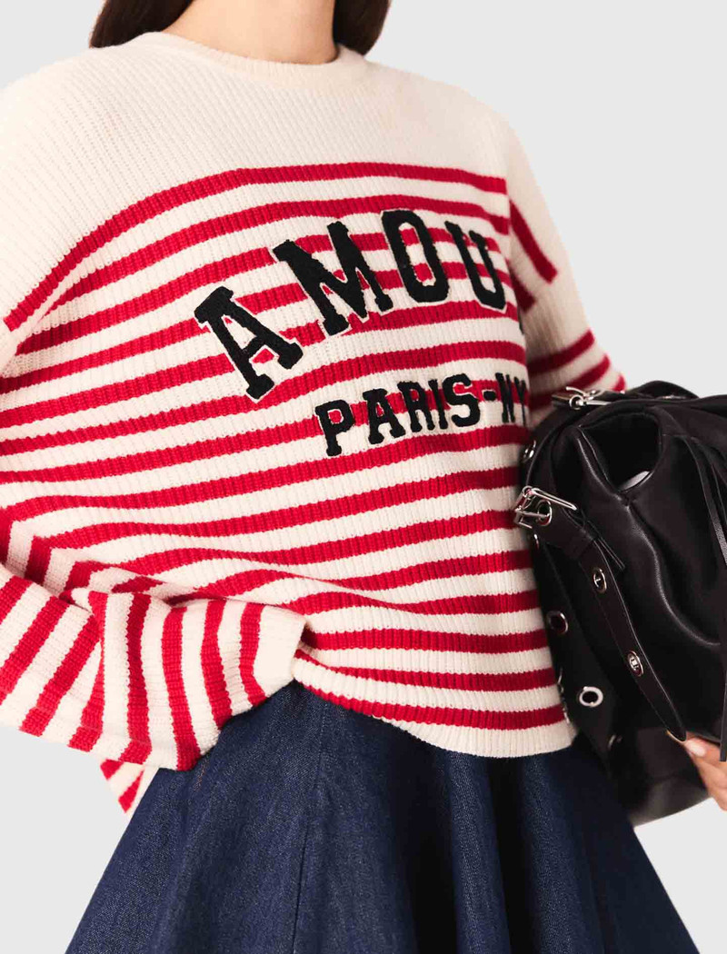 Striped rib knit sweater 6