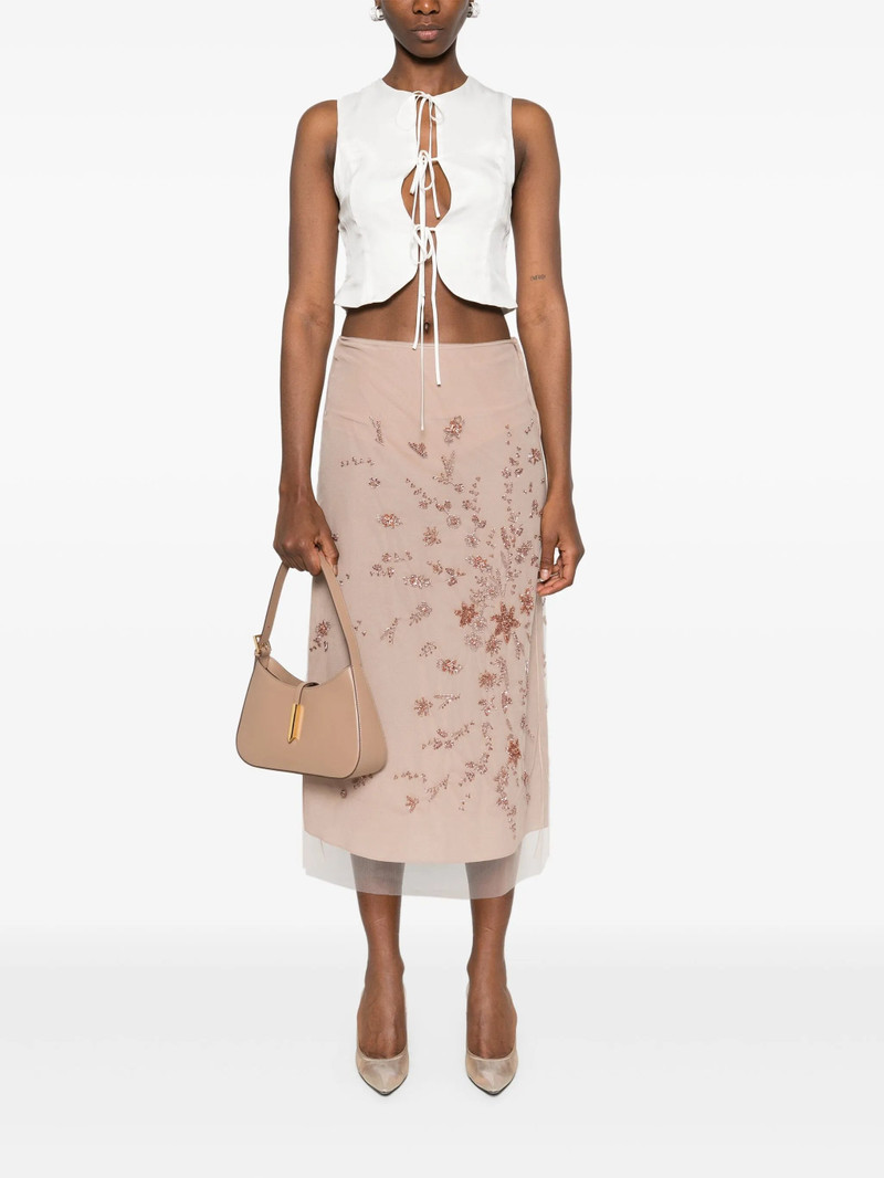 Pink tulle embroidered longuette 스커트 5
