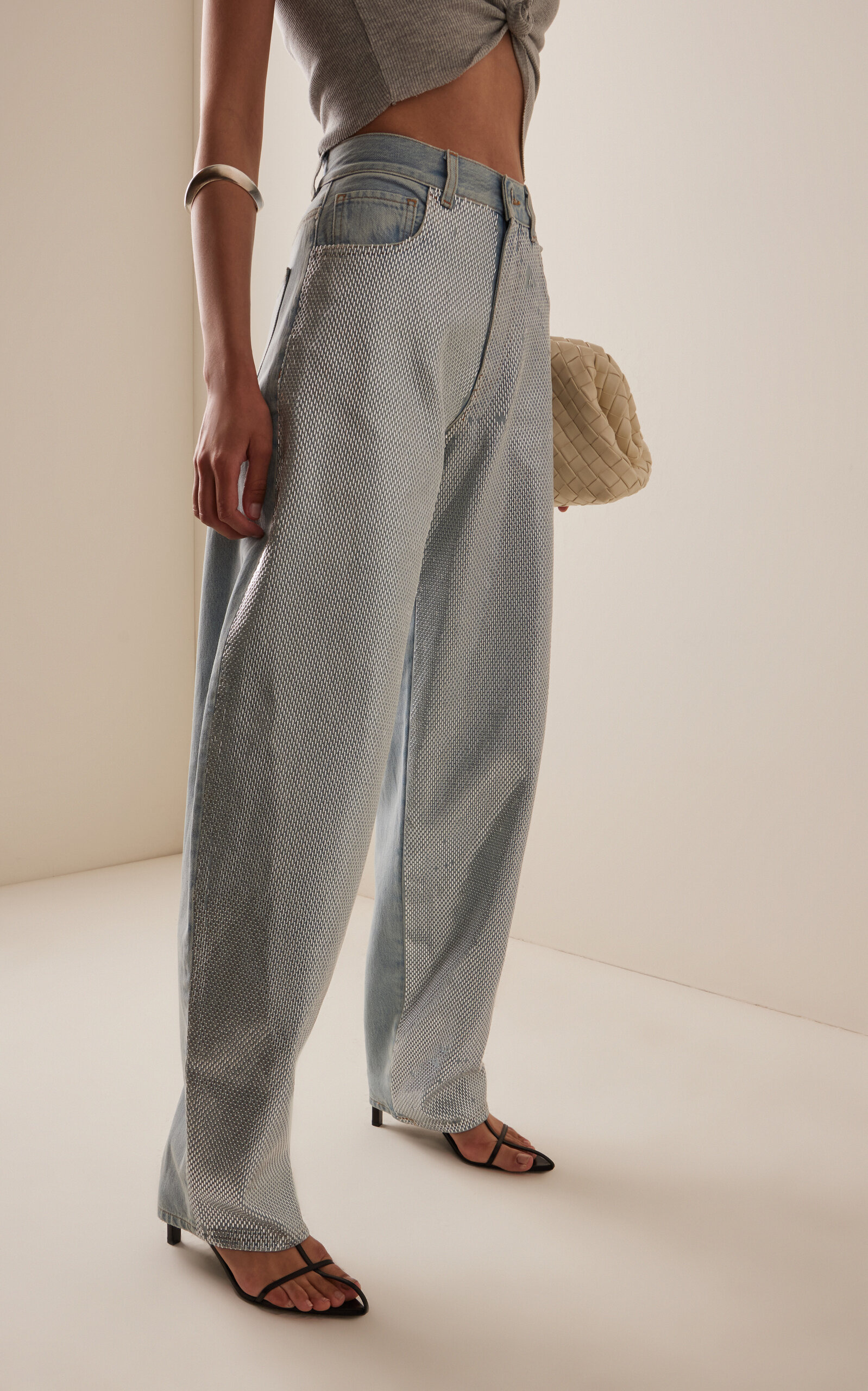Bibi Stapled Rigid High-Rise Barrel-Leg Jeans blue - 3
