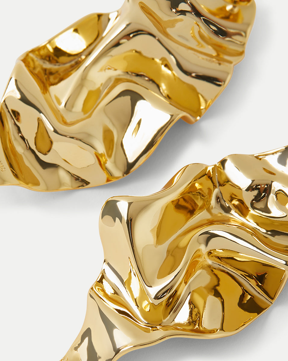 CRUMPLED GOLD EARRING - 3