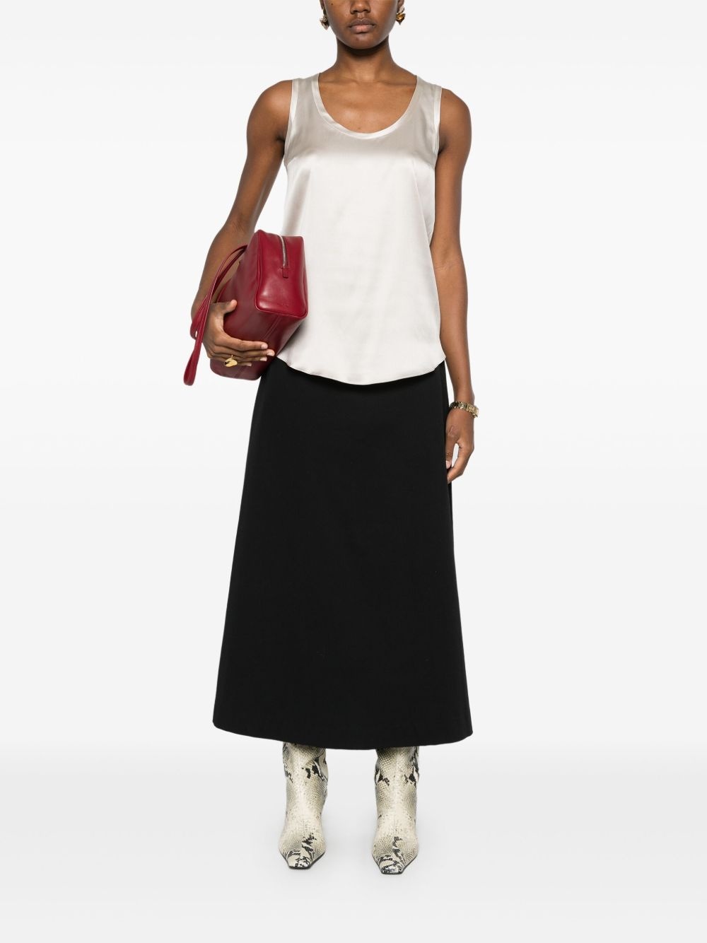 satin sleeveless top - 2