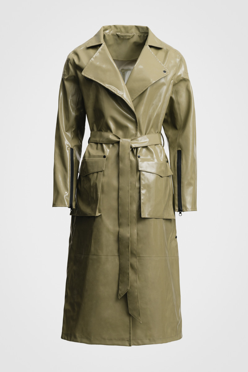 Kista Opal Trench Coat Aloe 1