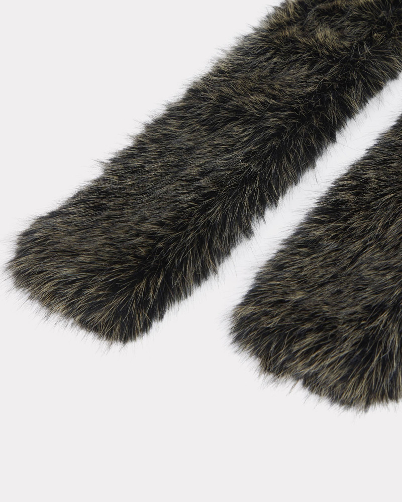 KENZO 'KENZO Stamp' scarf in fake fur outlook