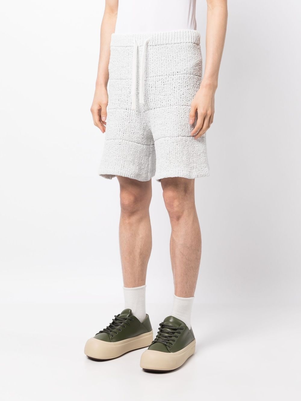 drawstring-waist knitted shorts - 3