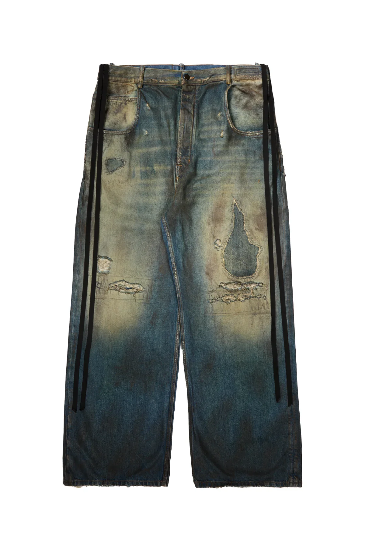 Ann Demeulemeester Distressed Olan 5-Pockets High Comfort Trousers Vintage Blue - 1