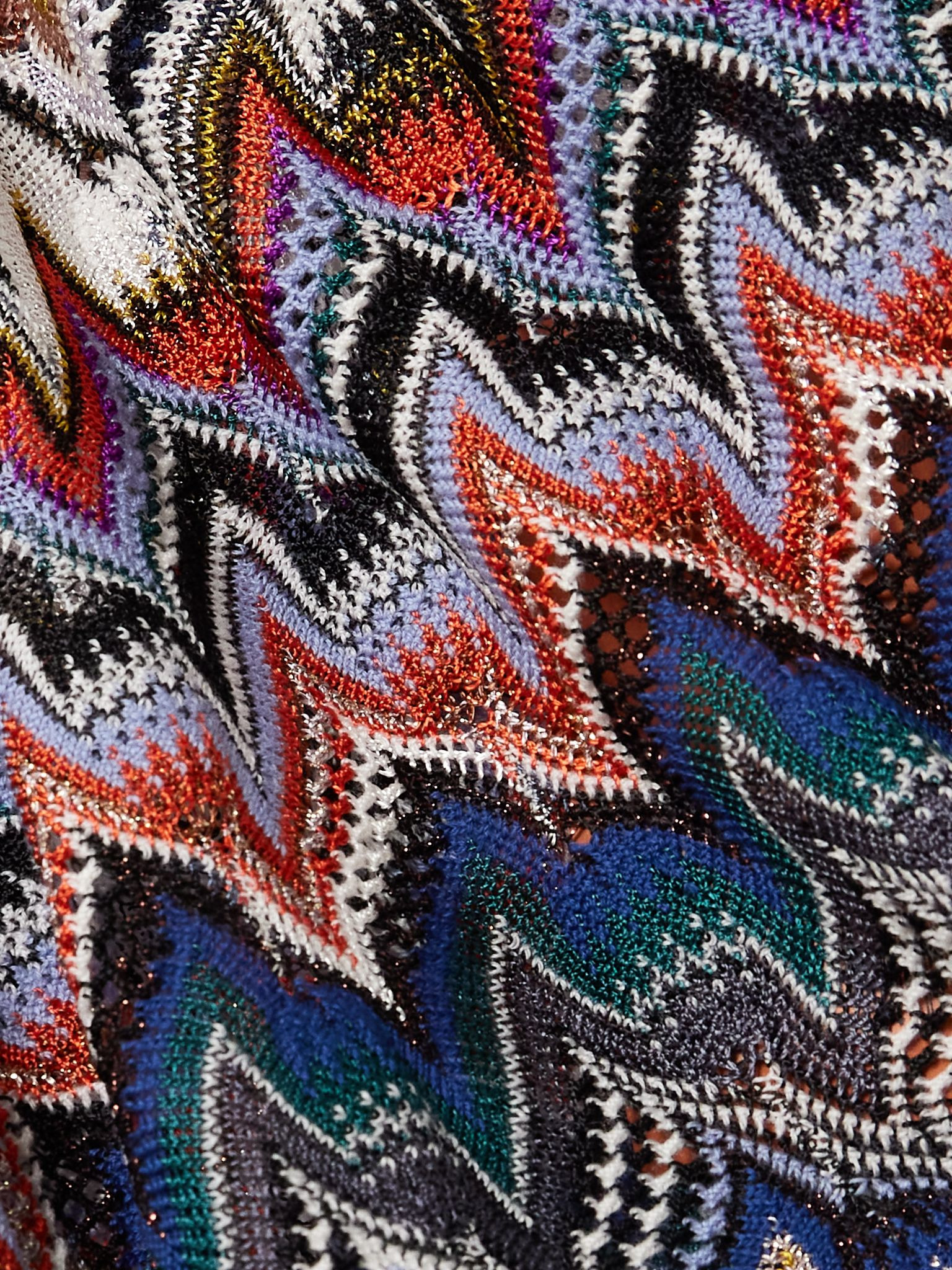Metallic crochet-knit turtleneck sweater Multi - 4