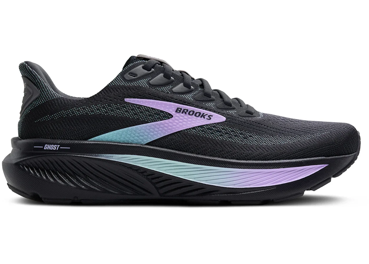Brooks Ghost 17 Grey Clearwater Purple (Women's) - 1