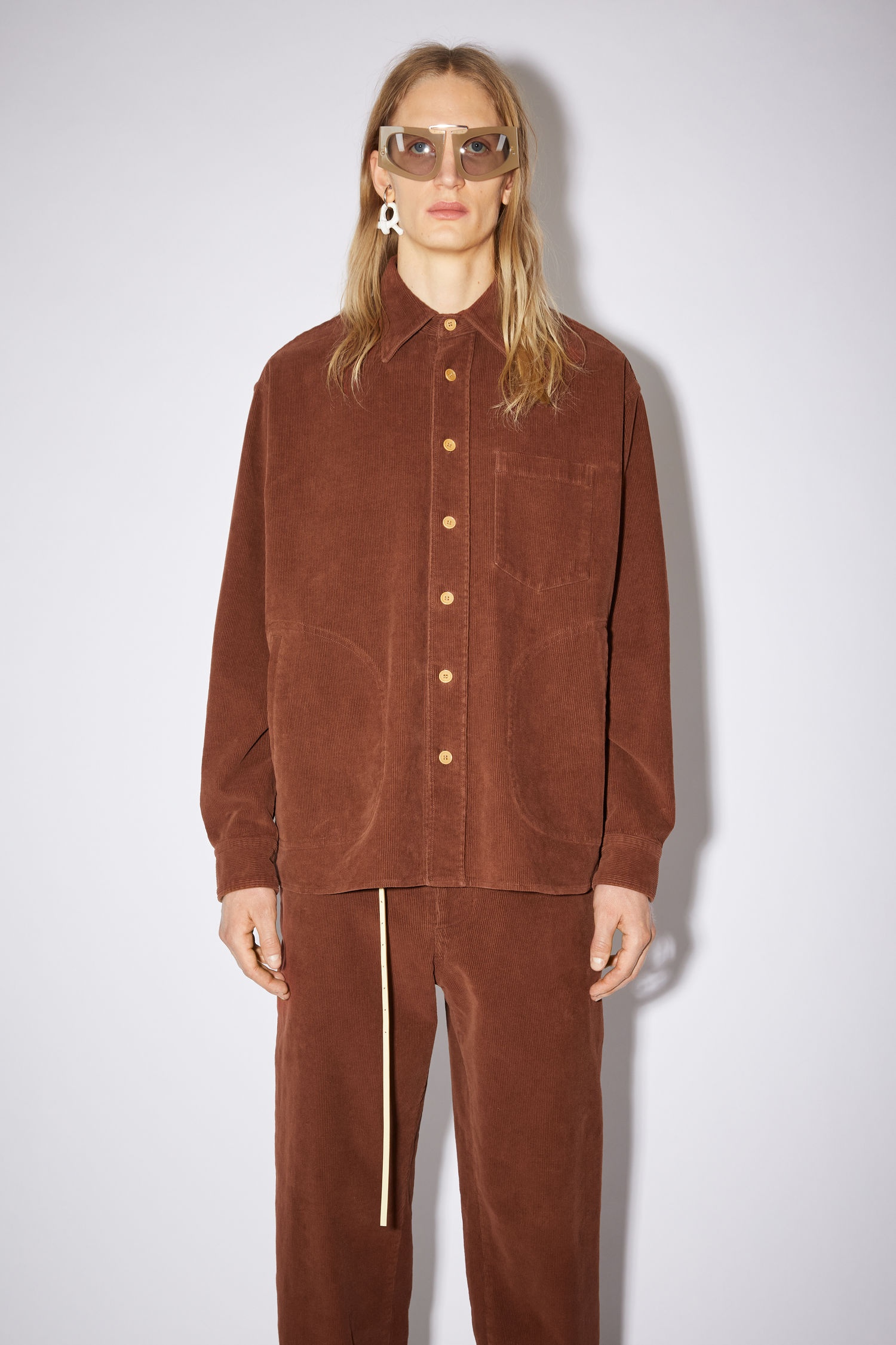 Corduroy shirt - Chestnut brown - 2