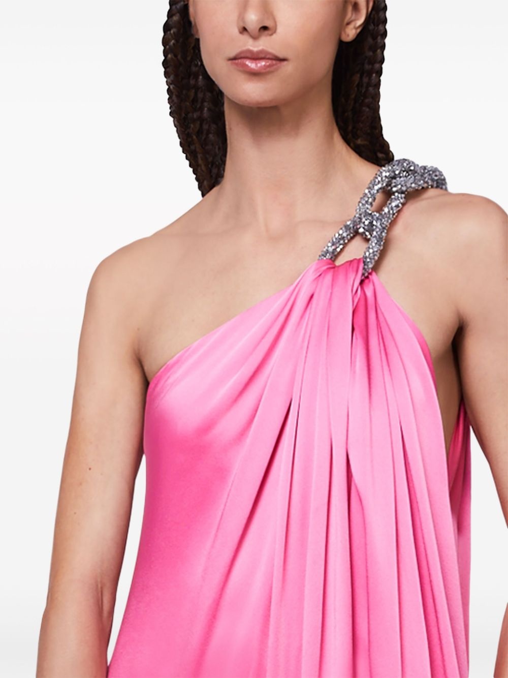 Falabella crystal-embellished satin gown - 4