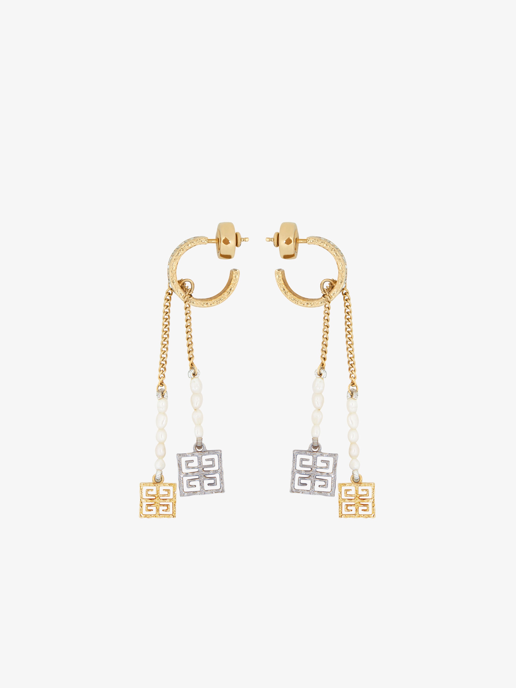 4G earrings with pearls and crytals - 4