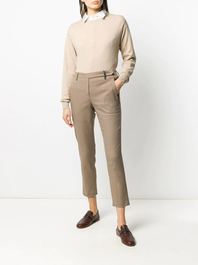 Brunello Cucinelli pleat detail slim fit cropped trousers outlook