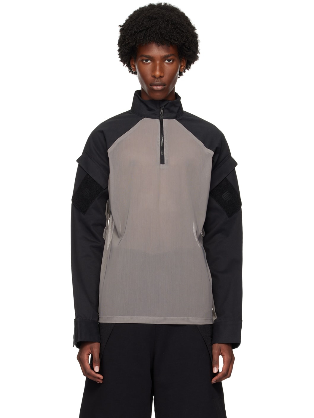 Gray & Black Hybrid Jacket - 1