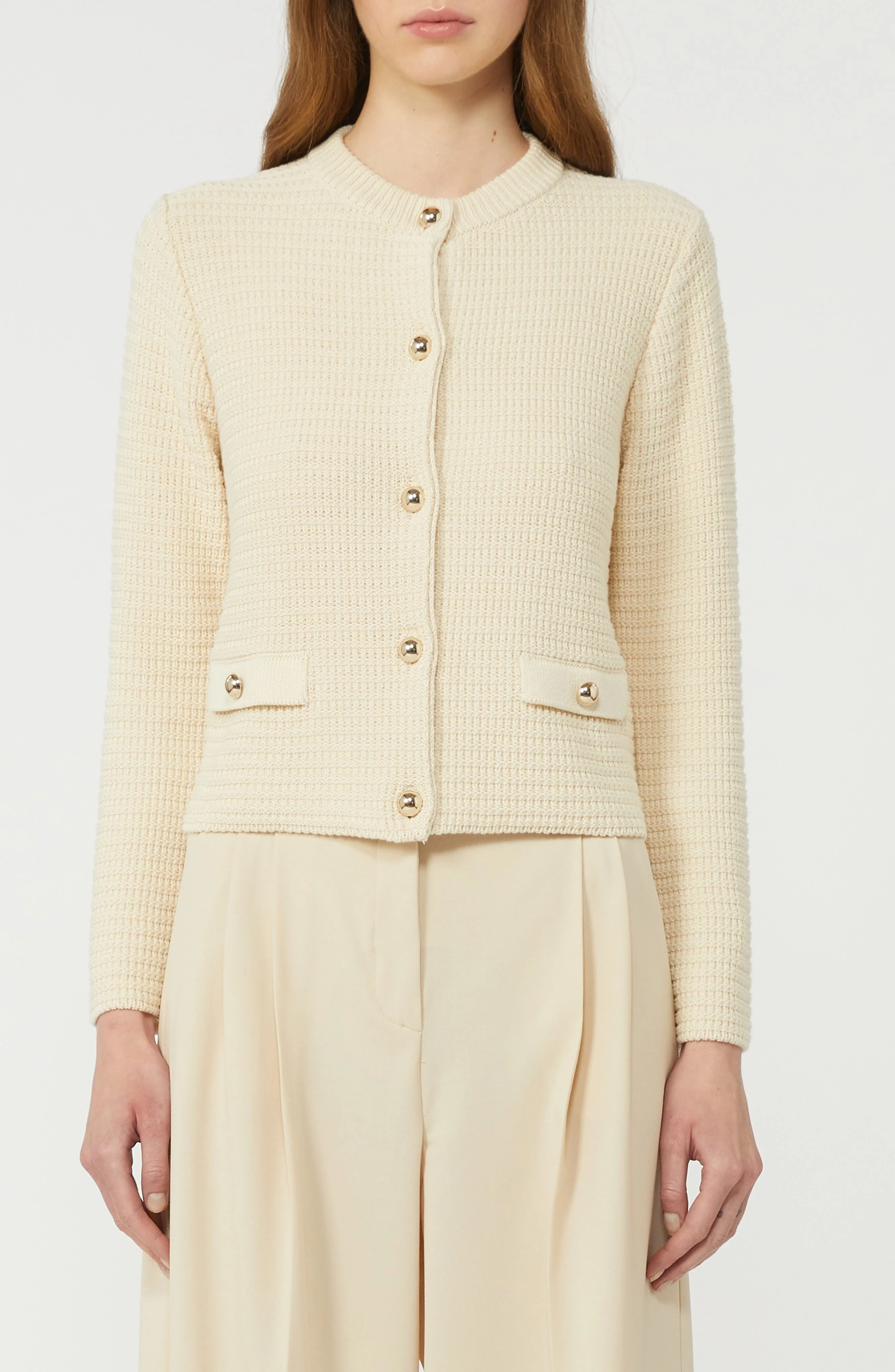 Weekend Max Mara Vodka Alpaca Blend Cardigan in Ecru at Nordstrom - 1