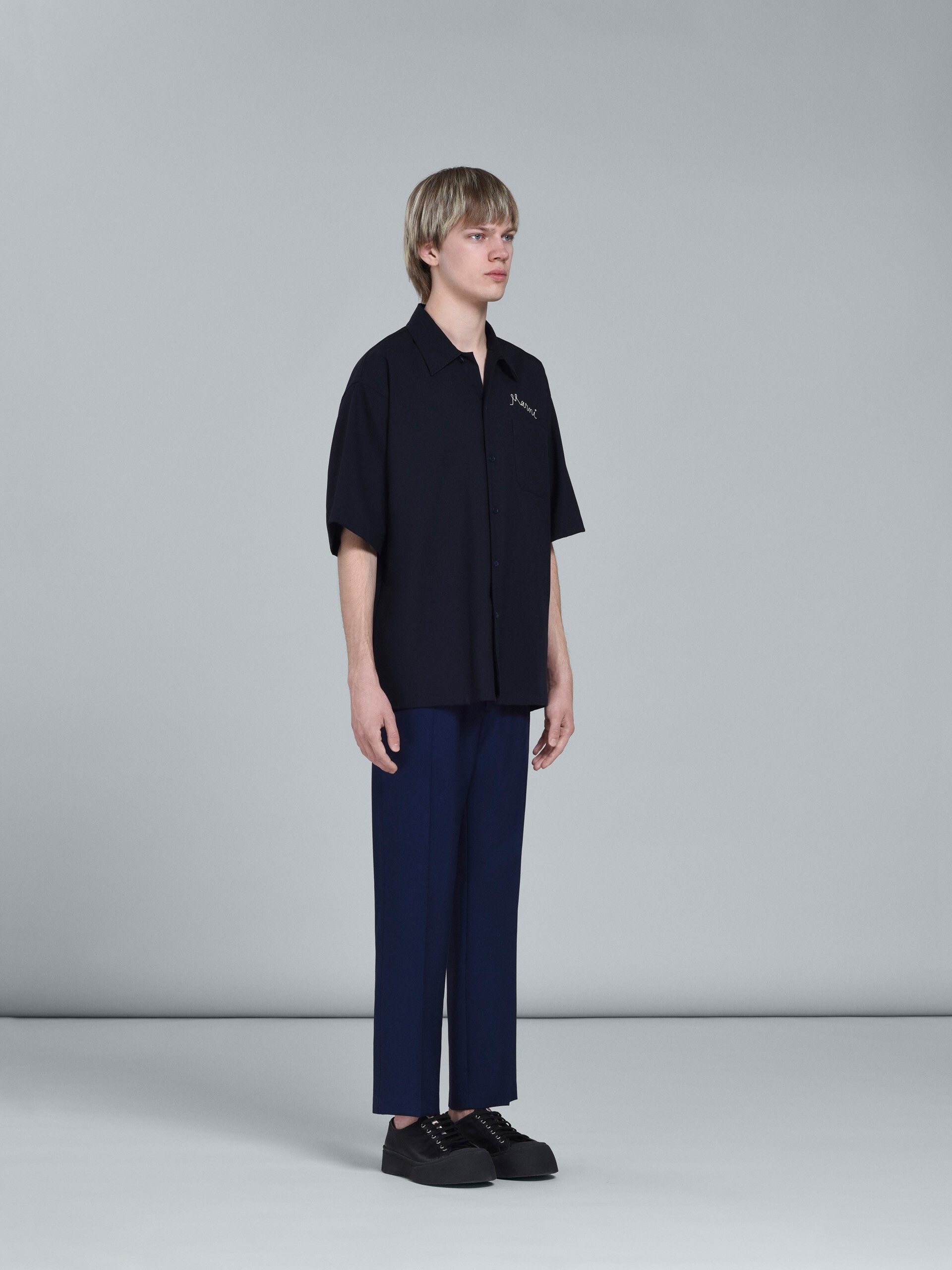 LOGO EMBROIDERY BOWLING SHIRT - 5
