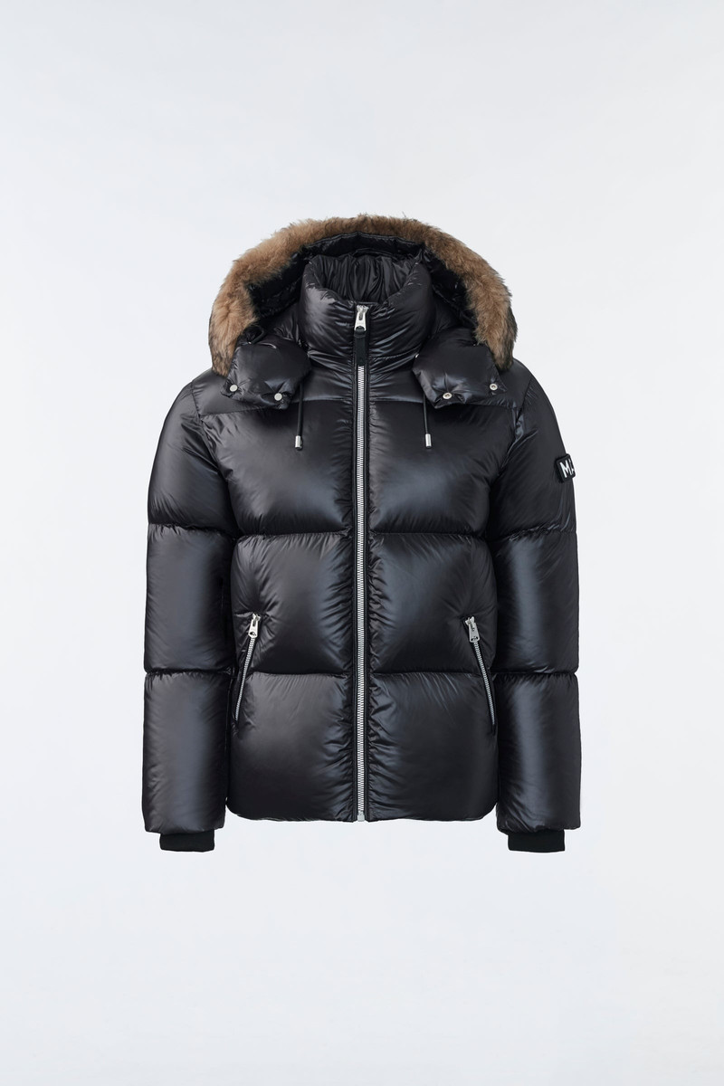 KENT lustrous light down jacket with shearling 1