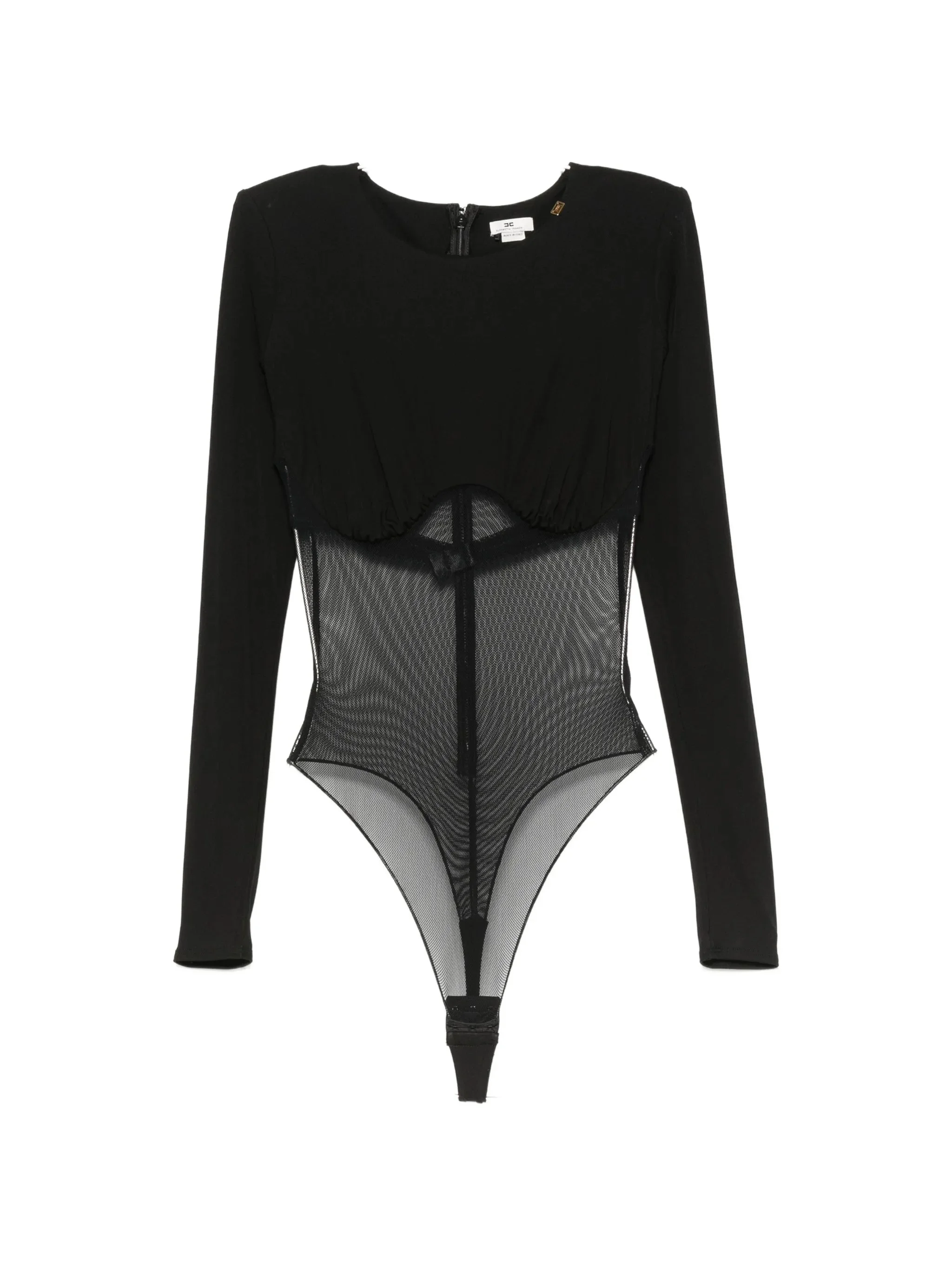 Elisabetta Franchi Mesh-panelled Gathered-detail Bodysuit - 1