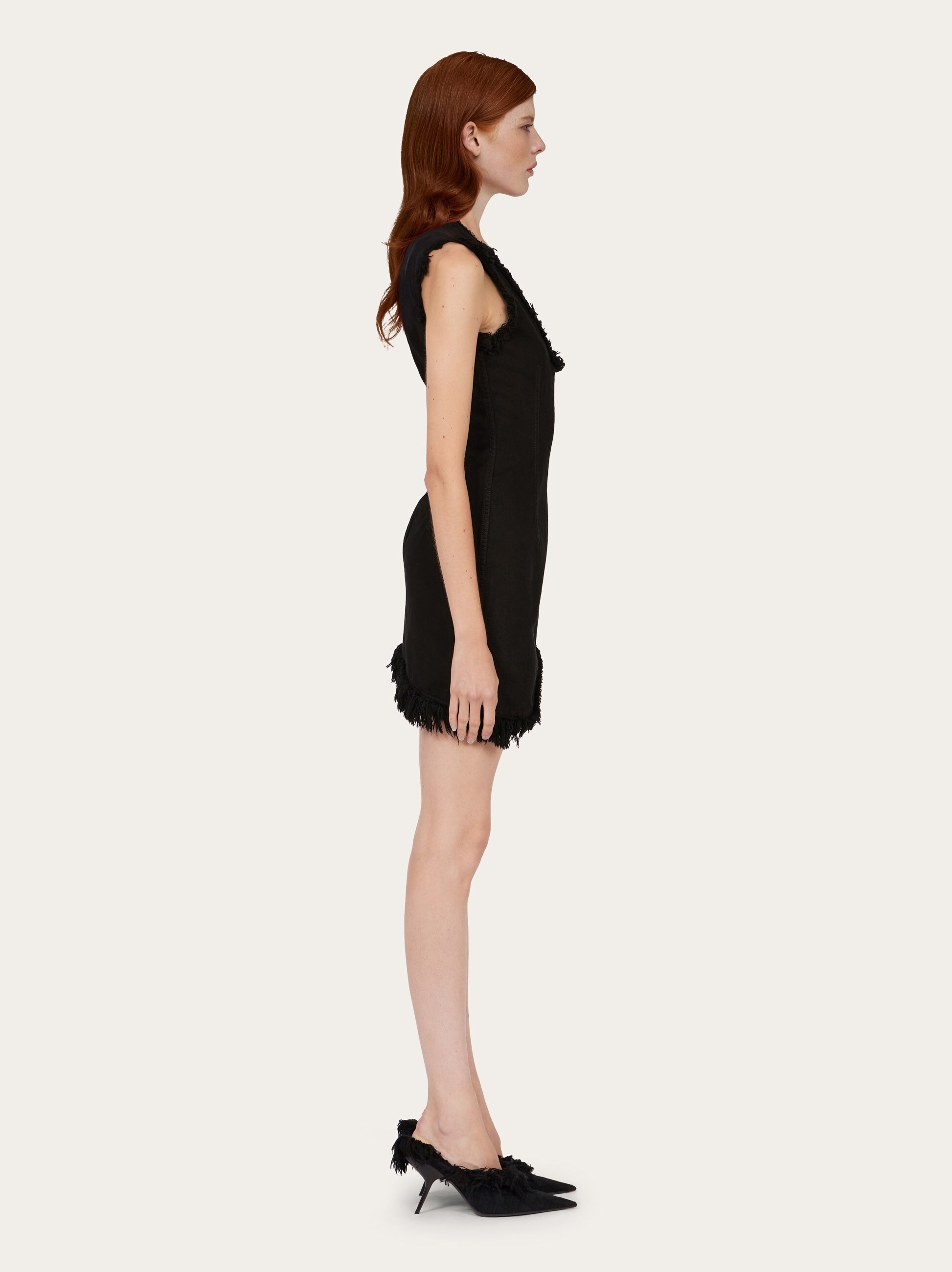 Mini dress with frayed edges - 3