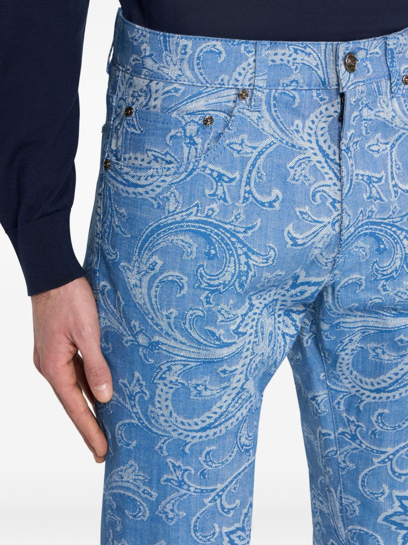 jacquard paisley denim jeans 4