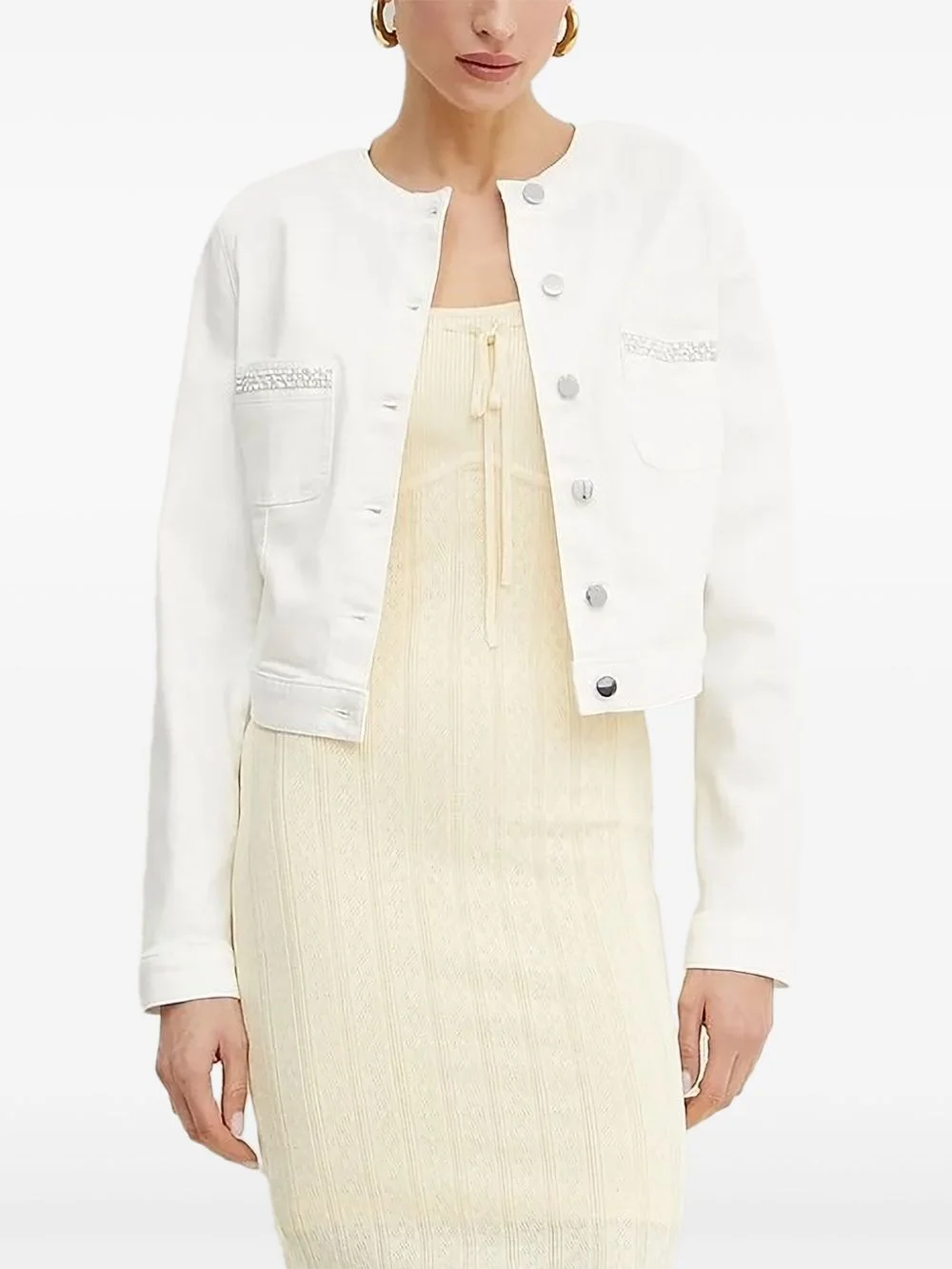 embellished button-fastening jacket - 1