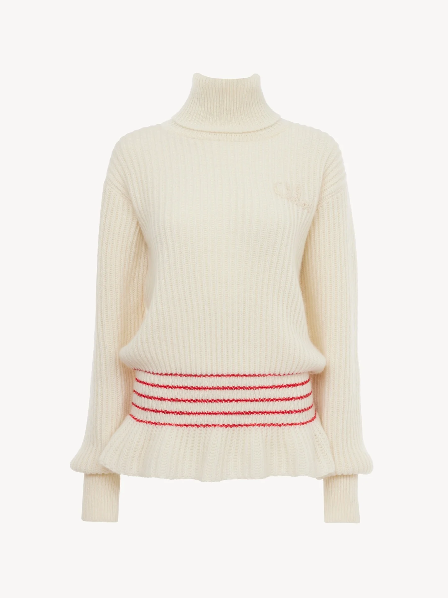 OVERSIZED LOGO TURTLENECK SWEATER IN A WOOL & MOHAIR KNIT - 1