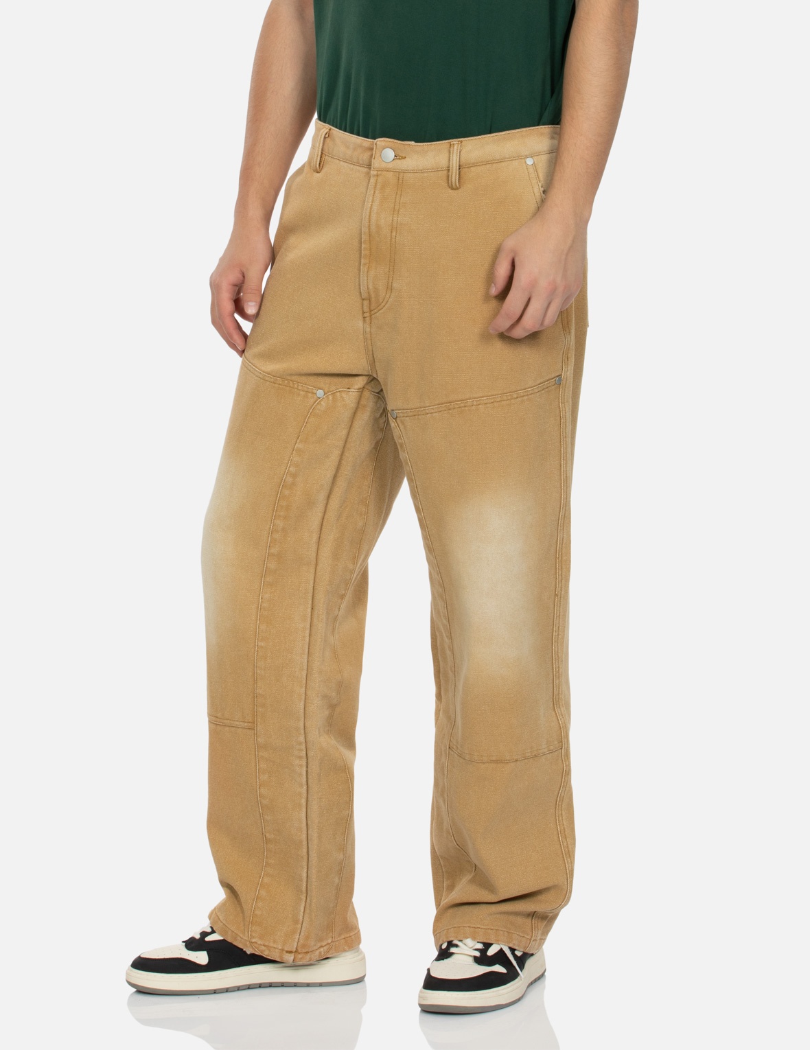 SEAGULL APPLIQUÉ EMBROIDERY BAGGY FIT CARPENTER PANTS - 8