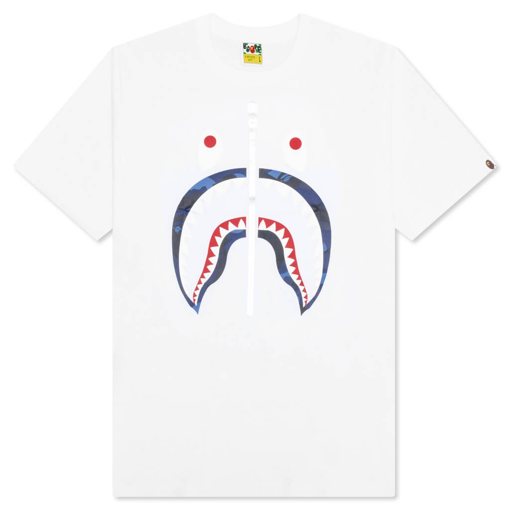 COLOR CAMO SHARK TEE - WHITE/NAVY - 1