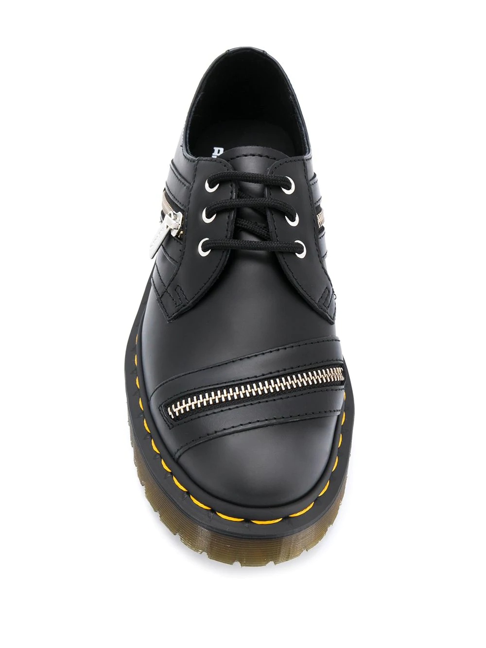 decorative zip detail lace-up shoes - 4