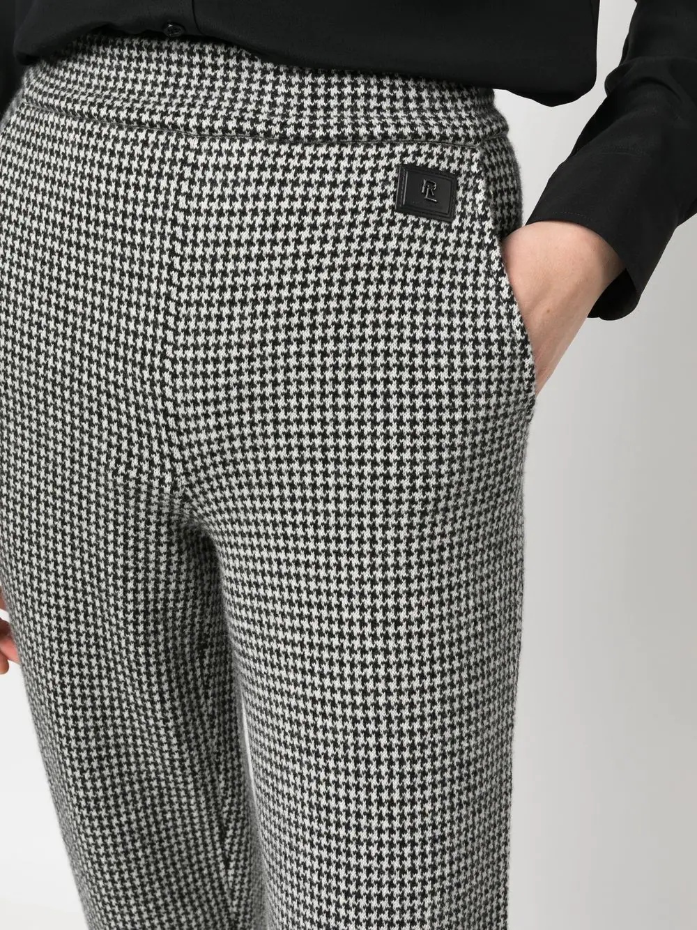 houndstooth-pattern print trousers - 5