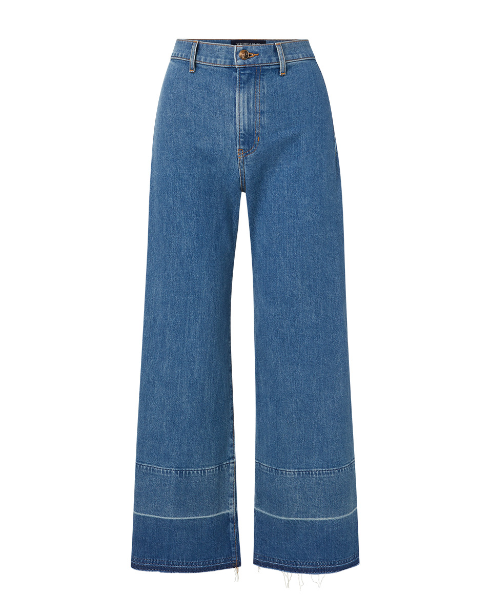 GRANT RELEASED HEM CROPPED WIDE-LEG JEAN - 1