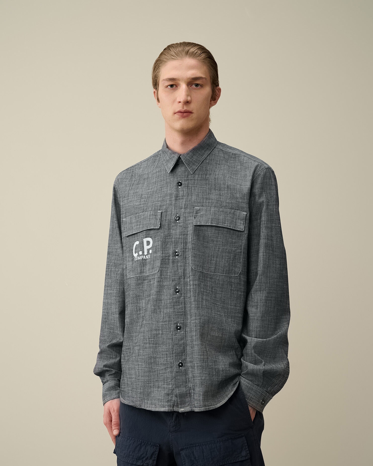 Chambray Long Sleeved Logo Shirt - 2