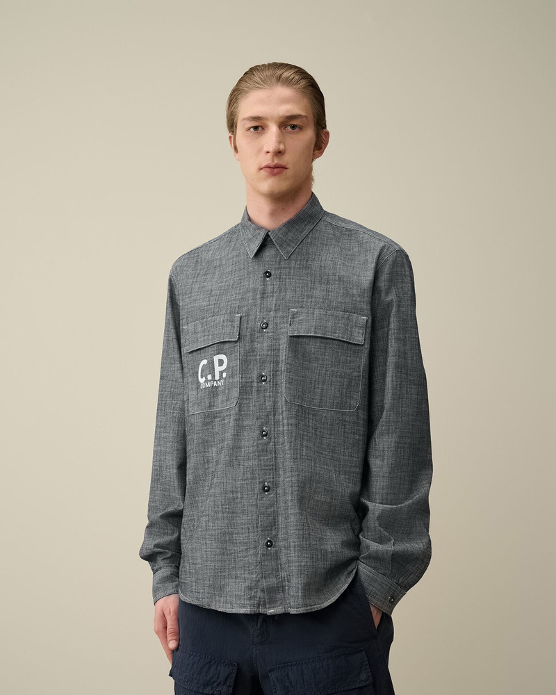 C.P. Company Chambray Long Sleeved Logo Shirt outlook