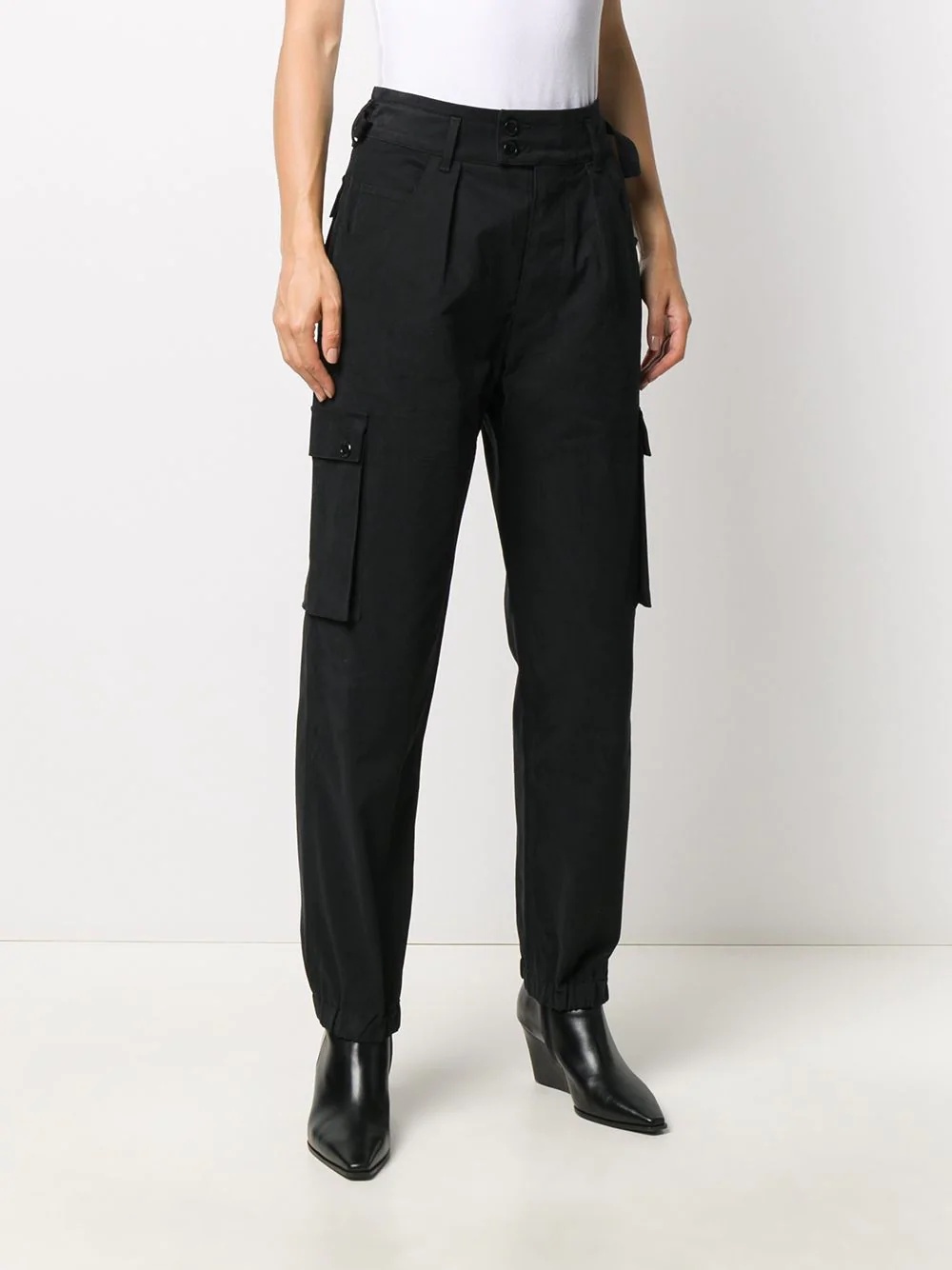 high-waisted cargo trousers - 3