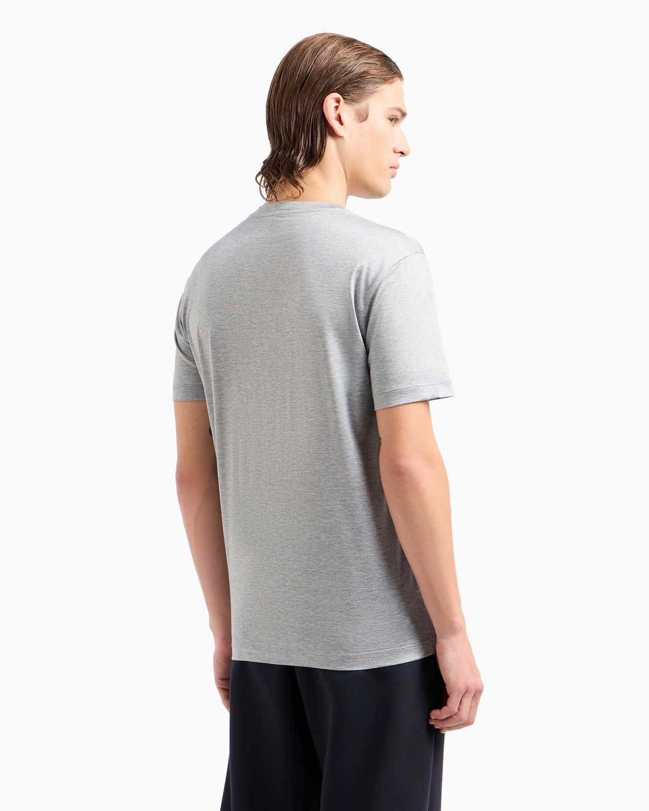 Plain-knit jersey T-shirt in a silk-and-cotton blend - 3